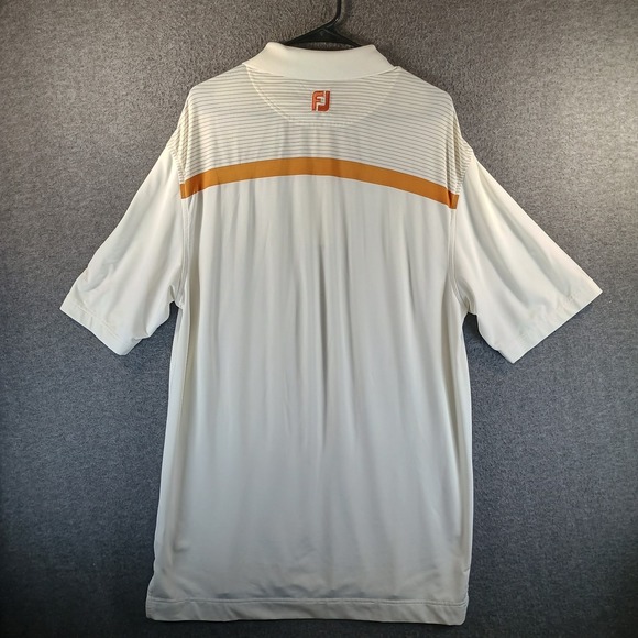 Lot of 2 FootJoy Golfing Polo Mens L Geometric Logo Striped Athlectic Breathable - Picture 12 of 15